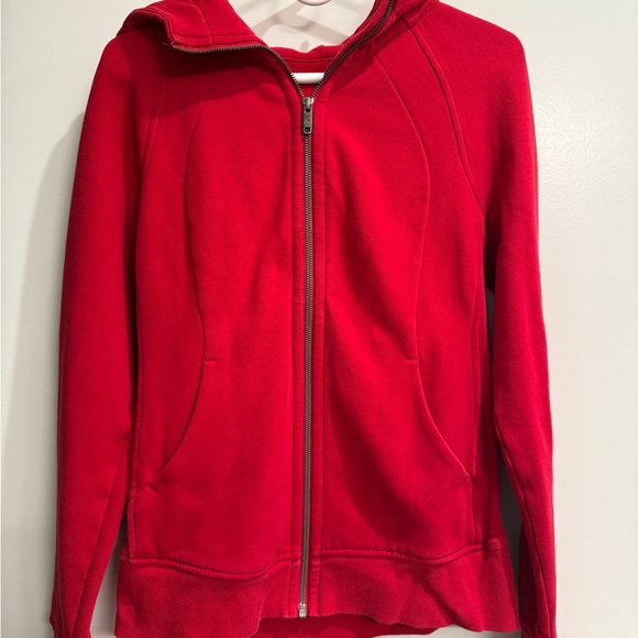 Lululemon Red Zip-Up Scuba Hoodie - Picture 2 of 4